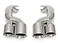 Exhaust Tail Pipes Deluxe Quad Style in Polished Chrome. Porsche Cayenne 957 V8 S/GTS - 95511125160, 95511125260, 95511125140, 95511125171, 95511125240, 95511125271