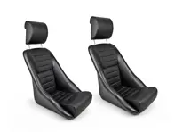 Modell14 Bucket Seats, Black Leatherette /  Basket Weave, SET OF 2. Porsche 356 / 911 / 912 1950–89