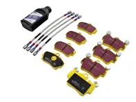 EBC Yellow Brake Pad Kit - Includes Stainless Steel Brake Hoses & 500ml Super Dot 4 Brake Fluid. Porsche 987.2 Cayman S 2010-12 - 99735139305, 99735193907, 98635293910, 98635293911, 99635513901, 99635513903, 99635513904, 98735563700, 98735563701, 98735563702, 98735513700 - PLK1097