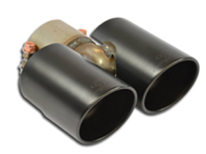 Gun metal grey exhaust tailpipe trims 90mm. Porsche 987 / 718 Boxster and Cayman   Supersprint - 244376