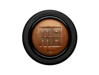 Heritage leather embossed crest horn push button cigar brown