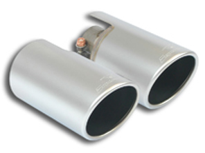 Satin steel exhaust tail pipes 100mm. Porsche 981 Boxster / Cayman Supersprint - 248056