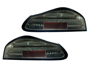LED Indicator Unit Rear, Black outline / Smoke lens. Porsche 986 Boxster - 98663144504, 98663144604, 00004490067 - EU-74-BOX-R-17