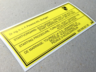 Starting procedure decal. Porsche 911 / 928 (1977 – 1989) - 92800652100