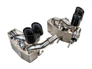 Sports Exhaust Rear Silencers with Valves Stainless Steel. Porsche 997.1 C2 / C2S / C4 / C4S - 99711121102, 99711121103, 99711123102, 99711123103, 99711121202, 99711121203, 99711123202, 99711123203, 99711141103, 99711141104, 99711143103, 99711143104, 99711141203, 99711141204, 99711143203, 99711143204 - 9M99711161100