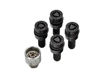 Locking Wheel Bolt Kit BLACK STD - Original Porsche - WHT010065A