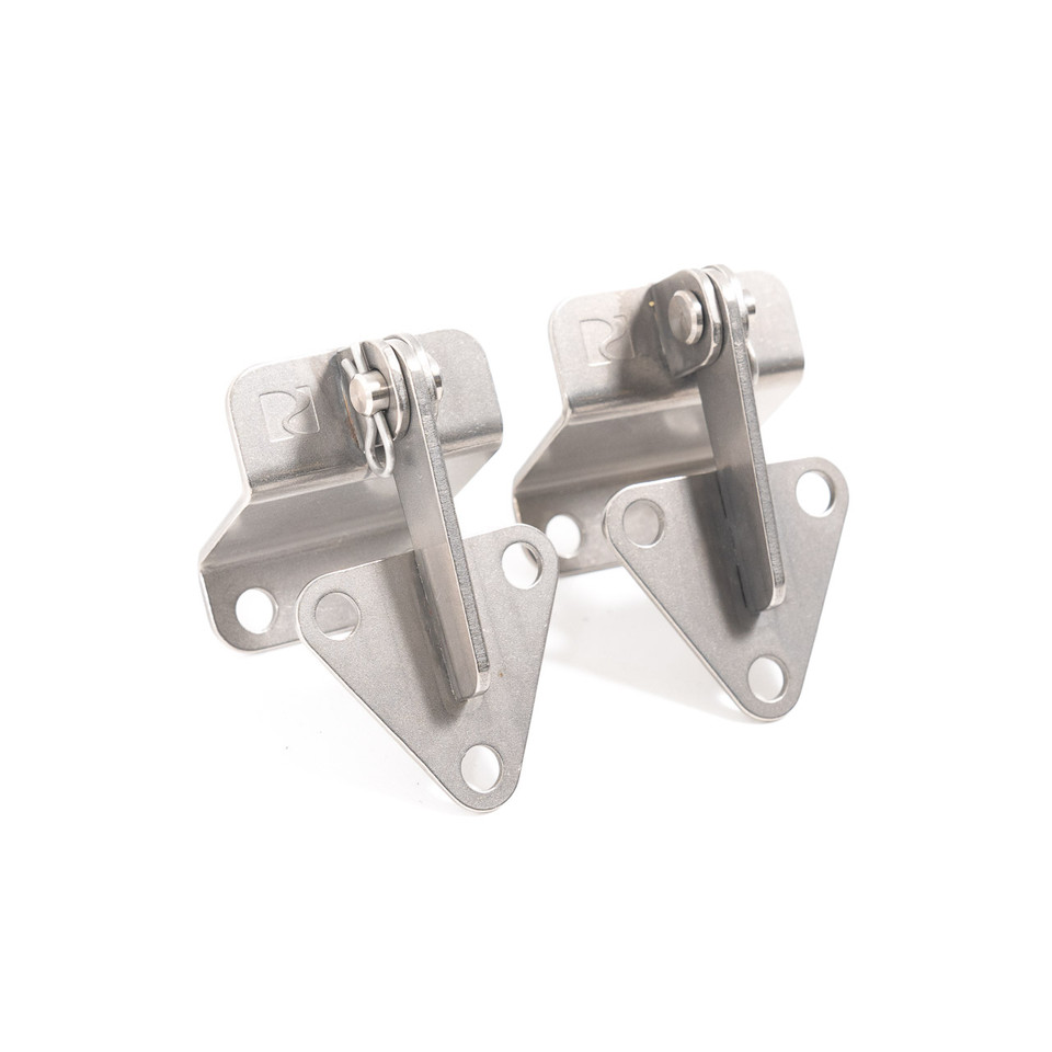 Rennline titanium 911R style engine lid hinge set. Porsche 911 E60