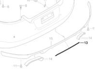 Rear bumper lower valance centre panel. Porsche 970 Panamera - 97050599301