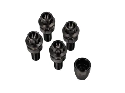 Locking wheels bolt kit Black finish Titanium for Porsche 986/996/997/Cayman - 971698030B, PAF009593, 99736105702, 99736198010, 3608300002, 99736198009, WHT006979A, 3608300002/1, 3608300001/1, 3608300001, 3608300001BLK, 99736120000