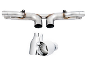 AWE Exhaust Center muffler delete with Silver tips for Porsche 991.1 / 991.2 GT3 / RS - 3010-32036, 3010