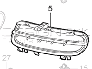 Front bumper grill. Porsche 997.2 C2/C2S - 9975055630401C, 9975055640401C