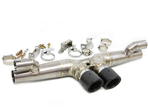 Titanium Exhaust final muffler with carbon tailpipes Porsche 991 GT3 - DesignTek - 99711102799, 99711102790, 99711102792 - GT3, R