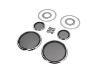 Solid Aluminium speaker trim rings and grills, 165mm woofer. Porsche 911 SC / 964 - 91155545301, 91155545101 - 165mmSpeakerSet_Polished