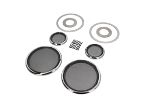 Solid Aluminium speaker trim rings and grills, 165mm woofer. Porsche 911 SC / 964 - 91155545301, 91155545101 - 165mmSpeakerSet_Polished