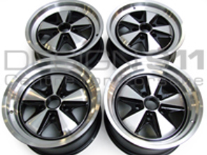 17' Style 548A Fuchs Style Alloy Wheels RSR BLACK & CHROME 7.0J and 9.0J For Porsche Car