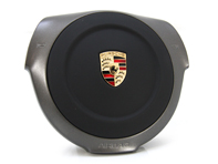 Sport steering wheel airbag unit, in Leather. Porsche 987 Boxster / 987 Cayman / 997.2 - 99780308927A34, 99780308927, 99780308932A34, 99780308922A34
