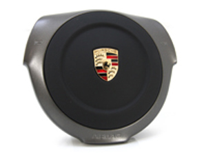 Sport steering wheel airbag unit, in Leather. Porsche 987 Boxster / 987 Cayman / 997.2 - 99780308927A34, 99780308927, 99780308932A34, 99780308922A34