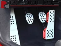Rennline Aluminium 4 Piece Pedal Set with Porsche Crest Rubber Grip. Porsche 991 / 981 / 718 / 991.2 - P71.60101C, P7160101C