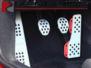 Rennline Aluminium 4 Piece Pedal Set with Porsche Crest Rubber Grip. Porsche 991 / 981 / 718 / 991.2 - P71.60101C, P7160101C