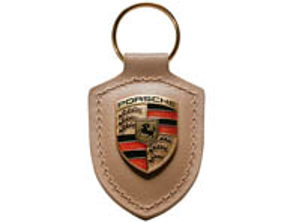 Porsche Crested Leather Keyring, BEIGE - WAP0500980H