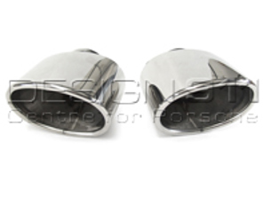 Exhaust Tail Pipes, Polished Stainless Steel. Porsche 993 Turbo - 93902S, 93.902S, 1620702210, 99311125201, 99311125201, 92901CHR, 92.902CHR, 1620703110