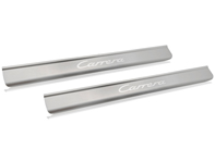Door sill trim with Carrera lettering, stainless steel. Porsche 996 C2 / C4 - 99655198401, 99655198491, 996551984GT2, 99655198403