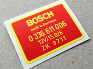 Bosch RPM transducer decal, RED. Porsche 911 / 914 - 0336611006