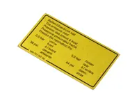 Sticker Tyre Pressure Porsche 944 S2 / 964 - 96470128700 - 1601502700