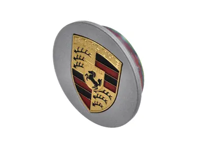 Wheel cap with Coloured Porsche crest. Porsche 924 / 944 / 964 / 968 / 993 / 996 - 92836103206TTP, 92836103206, 92836103211, 92836103211TPP