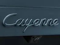 'Cayenne' rear lid badge, Primed. Porsche 9YA Cayenne Turbo S E-Hybrid - 9Y004487006G2X, 9Y004487006