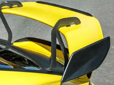 Rear wing Endplates for OEM wing in Dry Carbon Fibre. Porsche 718 Cayman GT4 RS - 9GT827767A0K1, 9GT827768A0K1 - SRDRSDCFEPOEM, SRMGFOEM
