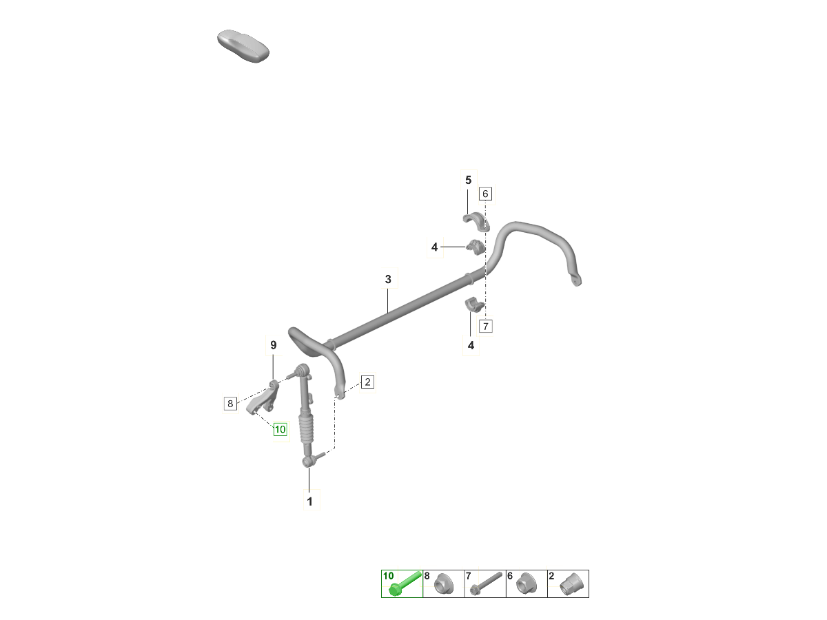 Porsche 991.2 Anti roll bar Adapter damper bolt PAF008758 PAF008758