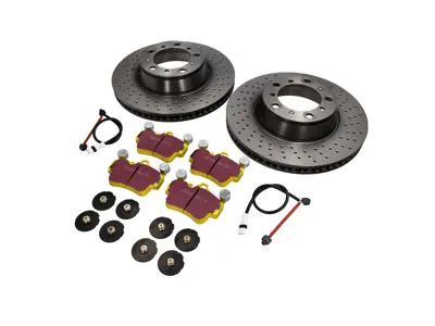 REAR Brake Disc Package with Sport EBC Brake Pads Porsche 997 C2 3.6L - 99635240X02BRE, DP42029R, 95535296000, 99761267602, 99635208600, 99635208602, 99635240501, 99635240601, 99635240502, 99635240502BRE, 99635240602BRE, 99135240301, 99135240401, 99635240503, 99635240603, 99135240302, 99135240402, 09C87811, 09C08611, 09C09611, 99735193905, 99735193906, 99735193908, 99735193907, 1163750210, 99761267601, 99661234800, 96435209600, 99635208601, 96435209601