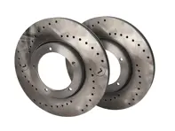 Brake Disc Rotor Front, Crossdrilled (Pair). Porsche 911 / 930 / 924 / 944 - 477405083D, 91135104120 - 911 351 041 20 rd
