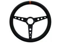Steering wheel Turn 8 full grain leather and orange marker 380mm. Porsche 911 / 964 / 993 / 924 / 944 / 968 / 928 - 74202, 74203