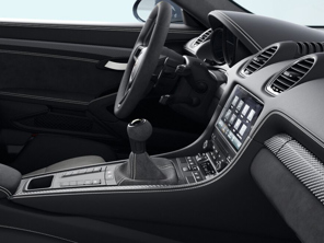 PDK Gear Selector lever, Race-Tex, in Black / Arctic Grey. Porsche 982 Cayman GT4 RS - 982713120APO2, 982713120CPO2