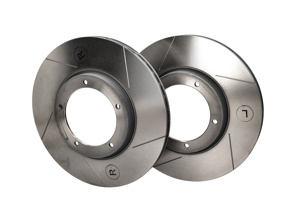 Brake disc rotor Front. Porsche 911 / 930 / 924 / 944 (OE Part No 477405083A / 91135104120) Slotted pair - 285186C, 477405083D, 91135104120 - 285186C