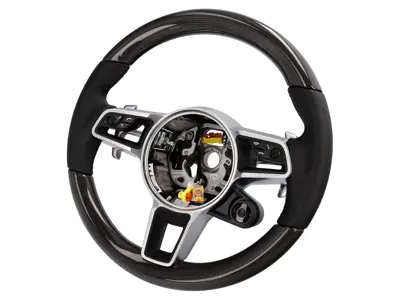Sports Multi-function steering wheel in Carbon. Porsche 991.2 (911) / 718 Boxster / 718 Cayman 2016>> - 99104440038A34, 99104440039A34, 99104440040A34, 99104440041A34