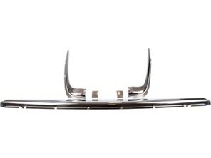 Rear bumper cover trim set chrome. Mercedes SL R107 / SLC C107 *Dansk - 1078850601, 1078850602 - A1078850601, A1078850602, 8384250210