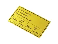Sticker Tyre Pressure. Porsche 911 Turbo 78-89 - 93000650501