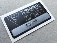 Turnwald rear large wing spoiler sticker. Porsche 993 RS (1995–1996) - 99351211901