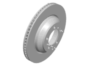Brake disc rotor, Front. Porsche (9J1) Taycan - 9J1615301A, 9J1615302A