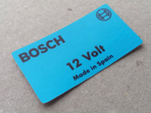 Bosch 12v decal set ‘Made in Spain’. Porsche 911 / 912 / 914 - 0221119020