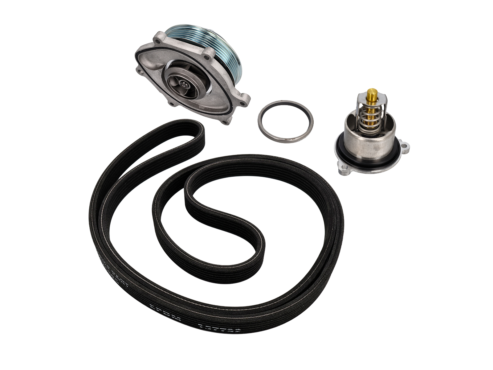 Water pump, belt & thermostat kit. Porsche 991.1 Carrera 2S / Carrera 4S - 0PB121035A, 9A110221800, 0PB903137A, 9A110222602, 9A110622603, 9A712111000, 9A110655900, 0PB121688