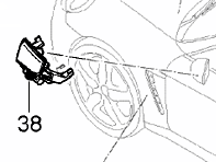 Door mirror warning light. Porsche 970 Panamera LHD - 97064140100, 97064140200 - MP00136, MP00137
