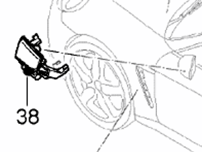 Door mirror warning light. Porsche 970 Panamera LHD - 97064140100, 97064140200 - MP00136, MP00137