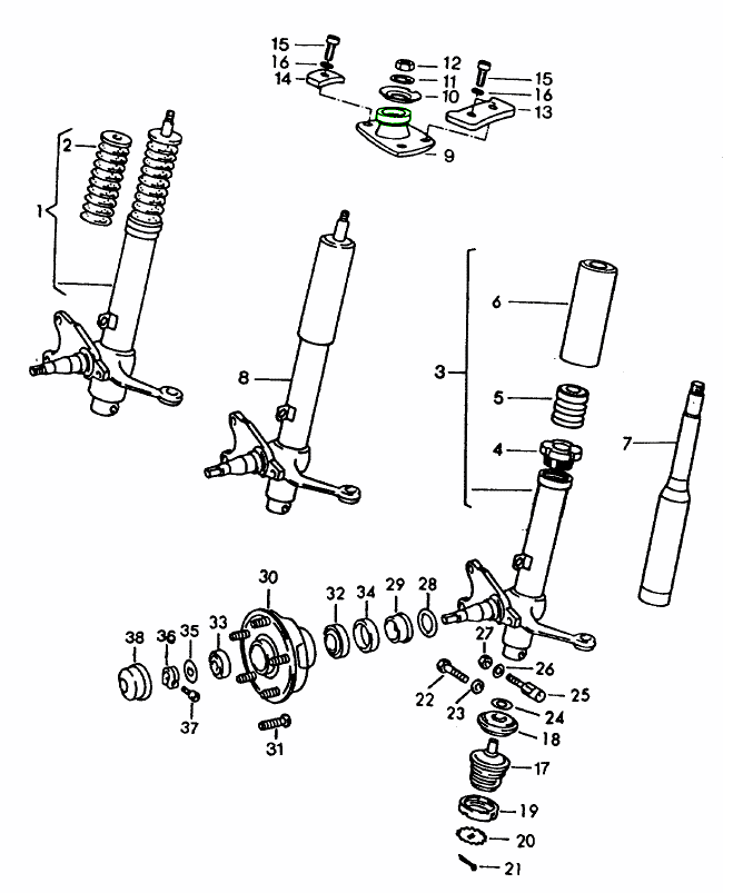 Porsche 911 Front strut top mount bush Powerflex PFF57406H PFF57406