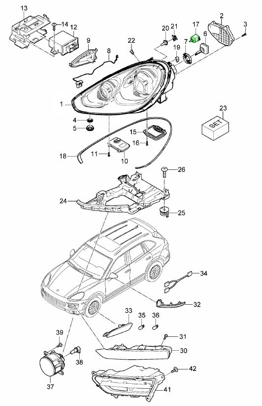 Buy Porsche Cayenne 92A (958) 20102017 Headlamp Switch Design 911