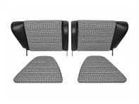 Rear Seat Set, Black Leather or Leatherette / Houndstooth. Porsche 911 / 912 F-Model 1965–73