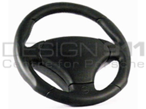 Steering Wheel Silverpfeil - Black / Glossy Leather - RAID - 710110, 7101111, 710112